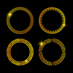 Chinese frame design vector. Collection of cicle frame vector