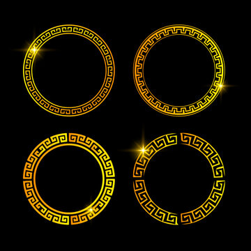 Chinese frame design vector. Collection of cicle frame vector