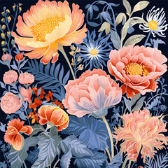 Vector London watercolor flower floral illustration