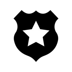 police badge solid icon illustration vector graphic
