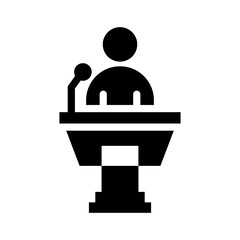 public speaking solid icon illustration vector graphic