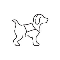 Pet shop icon. Pet accessory. Pet shop supermarket. Pets, vitamin, food, toy. Thin line icon representing animals, pets and veterinary healthcare. Security or Guard