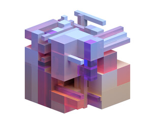 Abstract geometric structure, 3d render