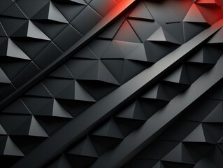 A red light shines on a black wall. Imaginary illustration.