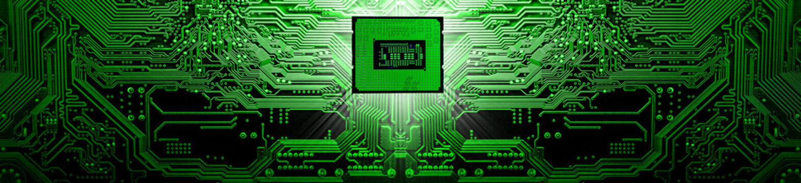 Processor on circuit motherboard background