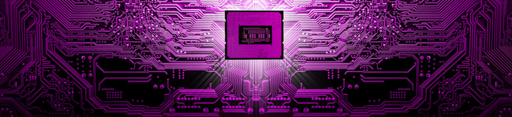 Processor on circuit motherboard background