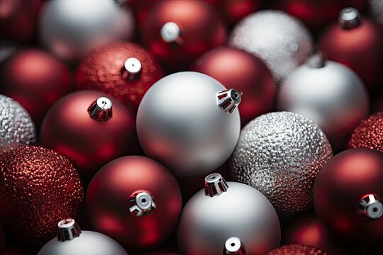 christmas, celebrate, festive, friendship, luxury, seasonal, christmas decoration, snow, tradition, elegance. background image is christmas decoration ball, red and silver color put on too much.
