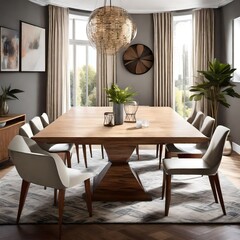 3d rendering modern luxury dining room (2)