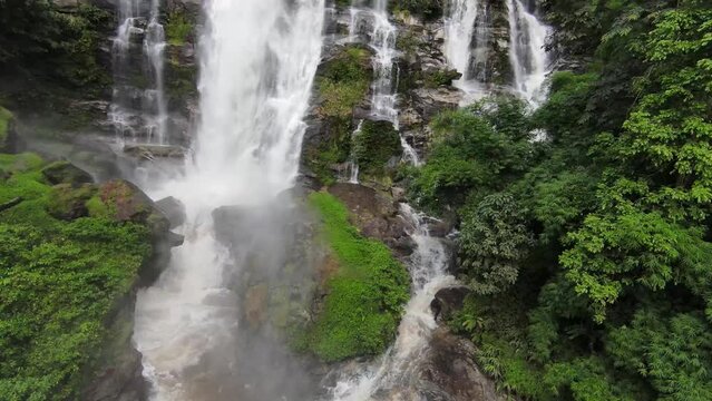 Waterfall in Chiang Mai, Thailand. 4K 60FPS by FPV Drone