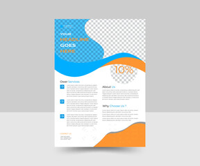 Corporate flyer With template and photo . A4 Business flyer. Company flyer with photo 
And template . A modern business flyer with photo and template  .free Vector flyer  
