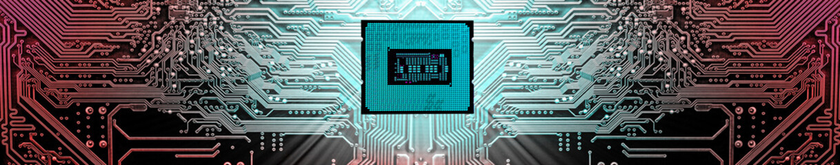 Processor on circuit motherboard background