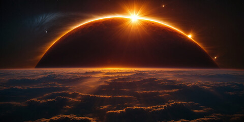 Dramatic view of a solar eclipse