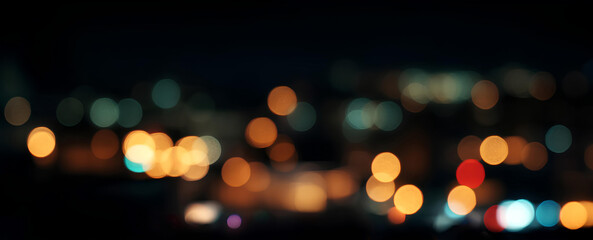 Colorful Defocused  Lights in the Night City. 