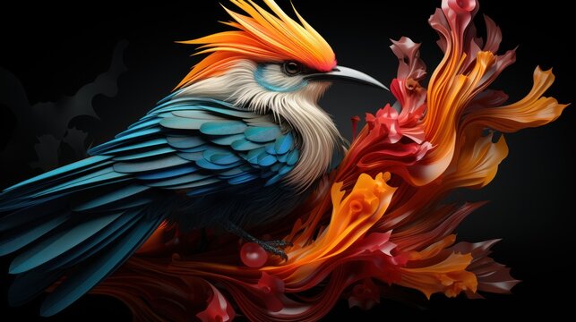 Colorful bird of paradise: grace and beauty. 