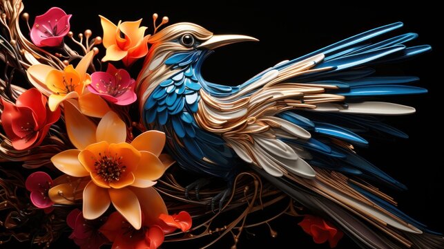 Colorful bird of paradise: grace and beauty