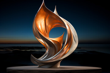 This abstract sculpture represents the concept of freedom. It is a beautiful and inspiring work of art that celebrates the human spirit.