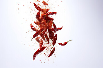 Red pepper on white background