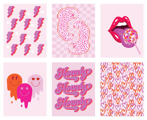 Preppy Pink Room Decor Collection - Aesthetic Vector Wall Art Prints