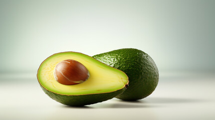 Avocado on a bright or neutral background.