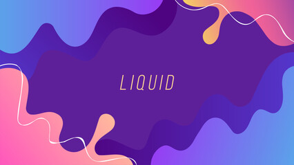 Abstract flowing liquid shapes background. Dynamic vibrant color gradients. Bright color splashes. Vector illustration.