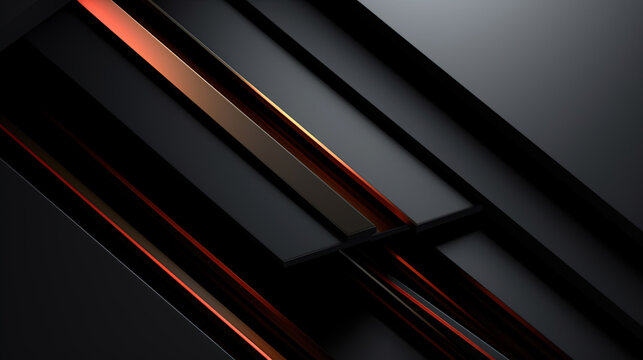 Few Lines of Distinct Layers Minimalist Style Black and Grey Metallic Background