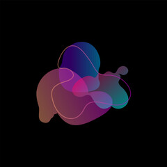a colorful abstract design on a black background