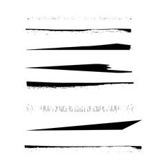 Set of hand drawn grunge strokes. Artistic brushes. Vector illustration
