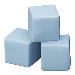 Ice cube 3d rendering isometric icon.