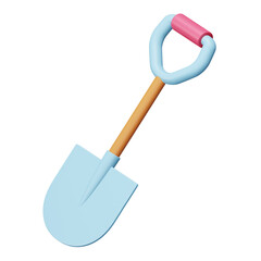Shovel 3d rendering isometric icon.