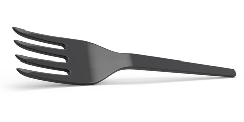 Eco-friendly disposable utensils like fork on white background.