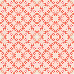 Seamless overlapping coral circle pattern illustration