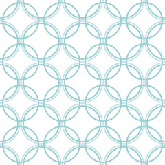 Fototapeta premium Seamless overlapping blue circle pattern illustration on white