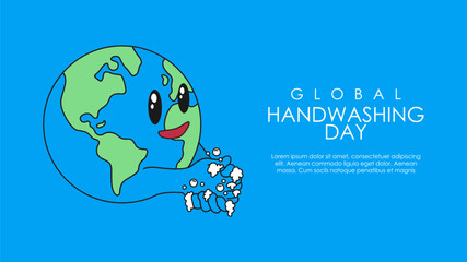 global handwashing day banner template vector