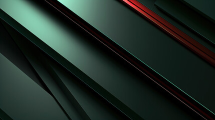 Few Lines of Distinct Layers Minimalist Style Green and Red Metallic Background