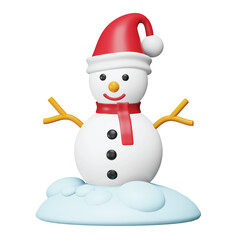 Snowman 3d rendering isometric icon.