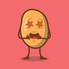 Vector Illustration Design Featuring a Hand-Drawn Starry Potato Character
