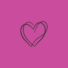 Heart icon on a purple background vector graphic created in Illustrator