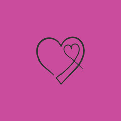 Heart icon on a purple background vector graphic created in Illustrator