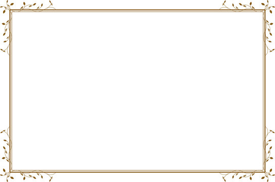 Frame of border of corner element template. Design rectangle with swirl gold on white background. Design print print for illustration, certificate, card, background. Set 36