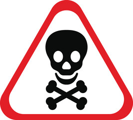 danger sign with skull vector design