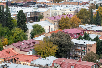 Old Town roofs on cloudy autumn day. Tbilisi, Georgia. © Kirill