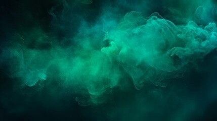 Blue-Green Haze Texture of Ink Water. Shiny Glitter Steam Cloud Blend on Dark Abstract Background for Fantasy Night Sky