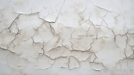 Cracked Plaster Texture Background, White Wall with Abstract Grunge Design
