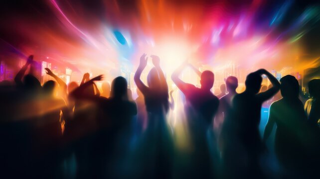 People dancing in a club blurred background created with Generative AI