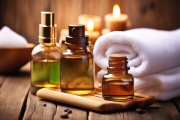 spa still life with essential oils