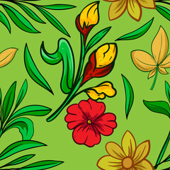 floral seamless pattern. Abstract background with simple floral, leaves, branches. Liberty style wallpapers. Elegant ditsy texture. Repeat natural design for decor, fabric, prints