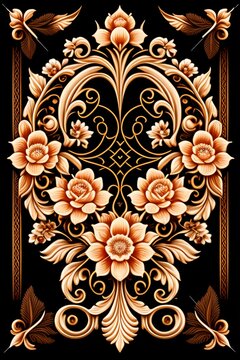 beautiful symmetrical decorative ornament with cla