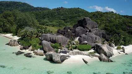 Selbstklebende Fototapete Anse Source D'Agent, Insel La Digue, Seychellen Anse Source d'Argent, La Digue, Seychelles