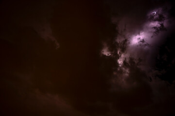 Ray. Storm. The sky is full of dark clouds in bad weather before a big storm rain. Light emission...