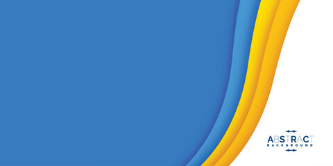 Yellow and blue color flow abstract background poster or banner design